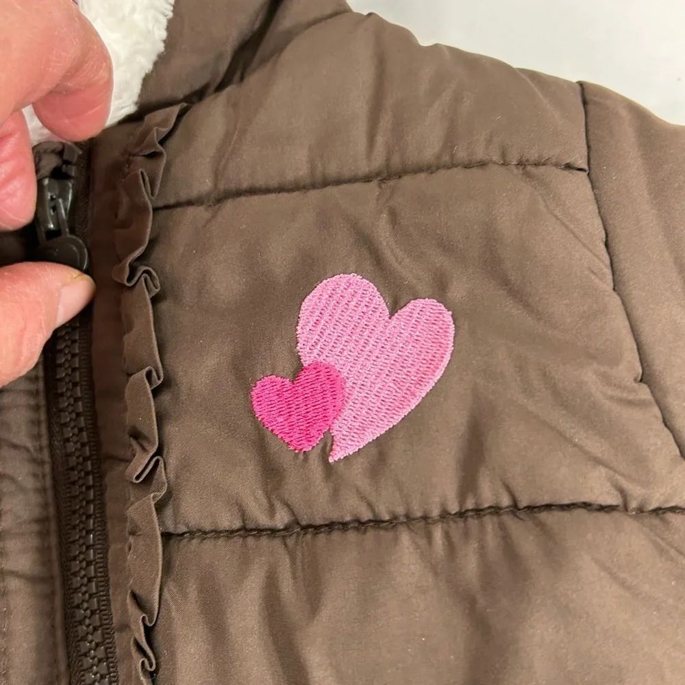 OshKosh B'gosh Brown Jacket with Pink Heart Accents